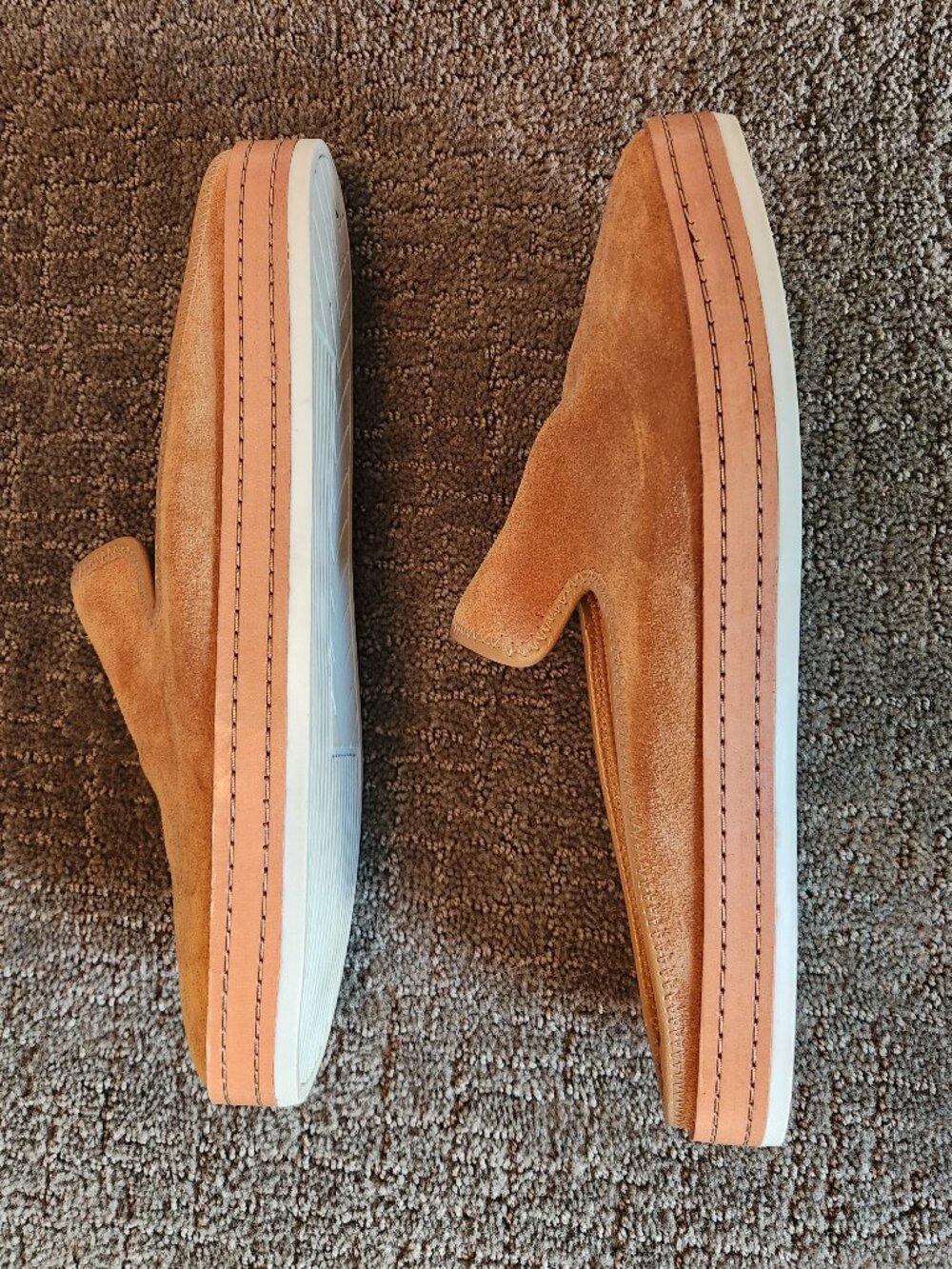 VINCE Caramel Brown Suede Slip-on Mules Sneakers Size US 10 / EUR 40 - Picture 3 of 8